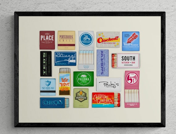 Athens Georgia Restaurant Matchbooks Digital Print | UGA Vintage Matchbook Wall Art | Digital Download