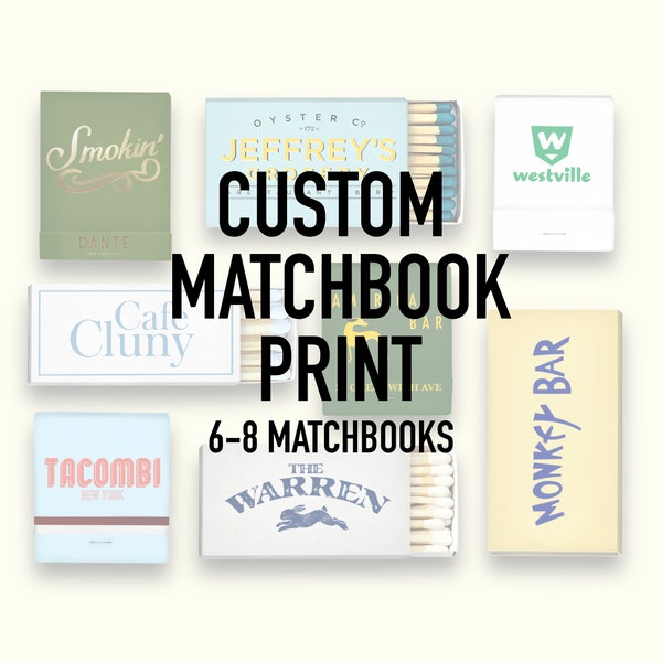 Custom Matchbook Print | 6-8 Matchbooks of your choice | Digital Download