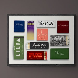 Framed Brooklyn Restaurant Matchbook Print | NYC Matchbooks | Vintage Matchbook Wall Art | Ready to Hang Poster
