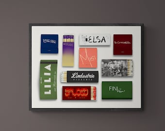 Framed Brooklyn Restaurant Matchbook Print | NYC Matchbooks | Vintage Matchbook Wall Art | Ready to Hang Poster