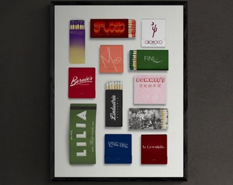 Williamburg & Greenpoint Restaurant Matchbook Print | Brooklyn NYC Matchbooks | Vintage Matchbook Wall Art | Digital Download