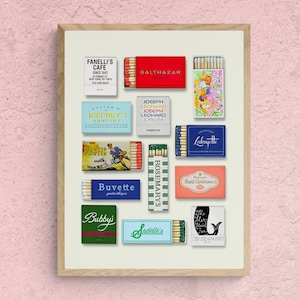 Framed New York City Brunch Matchbook Poster | NYC Matchbooks | Vintage Matchbook Wall Art | Ready to Hang Poster