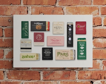 Philadelphia Restaurant Matchbook Poster | Philly, PA Matchbooks | Vintage Matchbook Wall Art