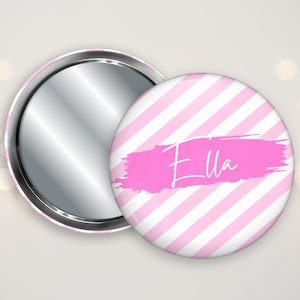 Personalisierter Taschenspiegel, Candy Stripe Taschenspiegel, Pink Taschenspiegel, Hen Party Geschenke, Party Favors, Geschenk für sie
