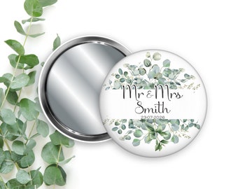 Custom Compact Mirror Wedding Favours and Gifts, Mr & Mrs Pocket Mirror, 58mm Mirror, Wedding Gift, Party Favours, Bridesmaid Gifts
