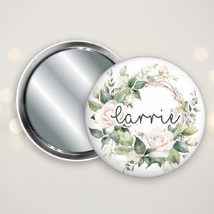 Personalisierter Taschenspiegel, Brautparty Geschenke, Hochzeitsgeschenke, Hochzeitsgeschenke, Taschenspiegel 58 mm, Taschenspiegel Namensgeschenk, Geschenk für Sie
