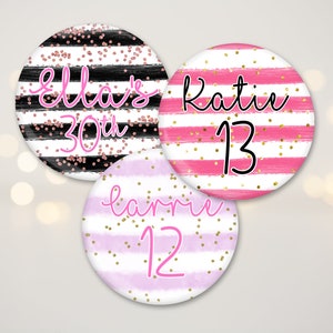 Custom Birthday Button Badge, Birthday Pin Badge, Birthday Pins, Birthday Badges, Party Favors, Birthday Button Badge, Birthday Party Badge