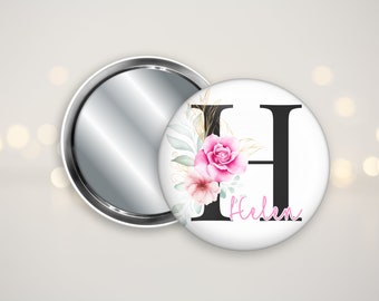 Personalised Pocket Mirror, Bridal Party Gifts, Wedding Favours, Name Compact Mirror, 58mm Pocket Mirror, Wedding Gift, Party Favours