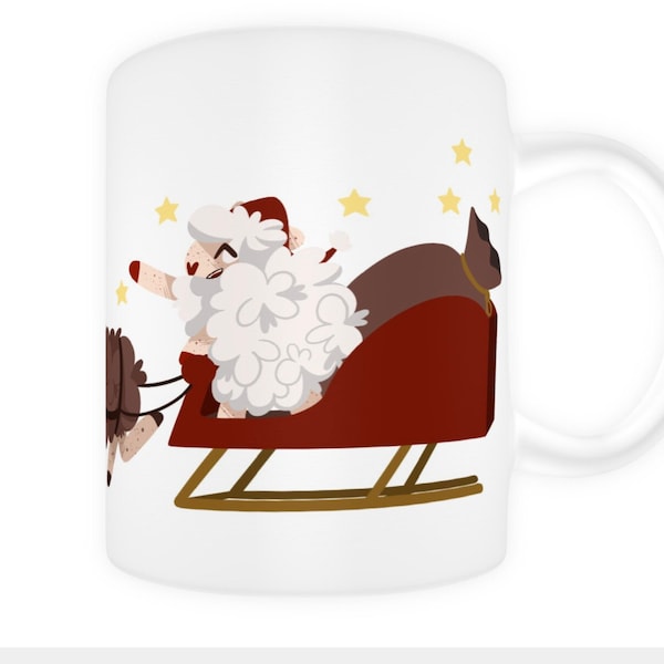 Tasse moutons père Noël