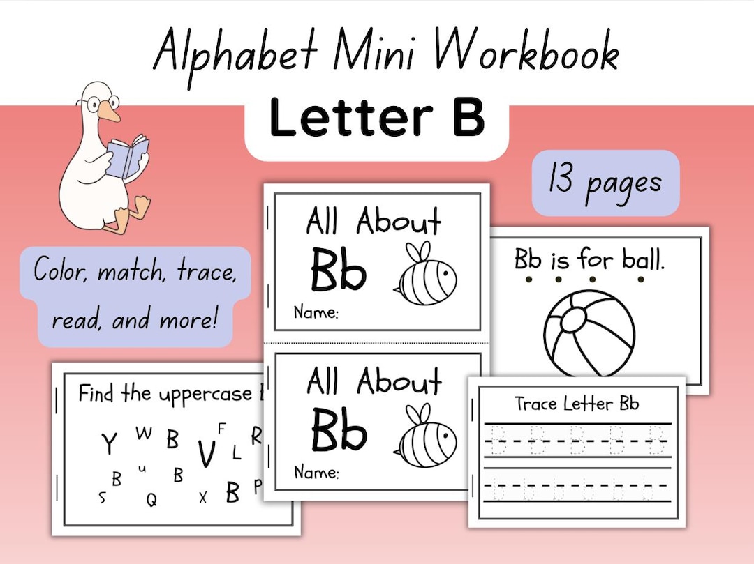 Letter B Mini Book | Alphabet Worksheets for Preschool & Kindergarten ...