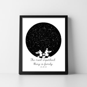 Star Map Minnie Mickey Téléchargement numérique Imprimable Star Chart Petit ami Petite amie Mari Femme Anniversaire Unique Précis Rapide