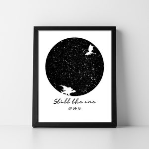 Carte des étoiles Dragon Thrones jeu à télécharger carte du ciel imprimable petit ami petite amie mari femme anniversaire Unique précis rapide