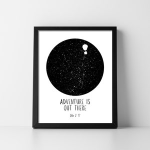Carte des étoiles aventure là-haut téléchargement numérique carte du ciel imprimable petit ami petite amie mari femme anniversaire Unique précis rapide