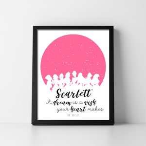 Star Map Princesses Princesse Téléchargement numérique Imprimable Star Chart Child Nursery Decor Baby Shower Fille Fils Unique Précis Rapide