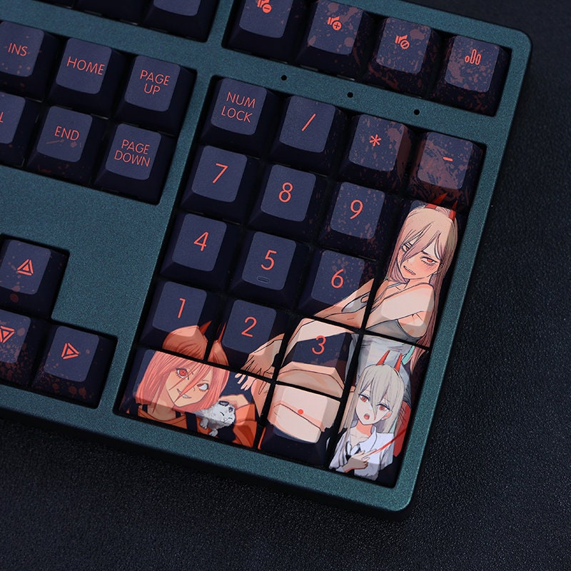 108pcs Chainsaw Man Power Theme Keycaps Anime Girl Keycap Etsy