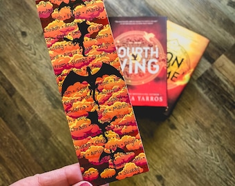 Viertes Flügel Drachen & Reiter Doppelseitiges Lesezeichen, Violet und Xaden, Book Merch, Bookish, Lesezubehör, Drachenreiter Tairn Andarna,