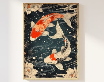 【絵画】ネイチャーアート「錦鯉」原画 絵画】ネイチャーアート「錦鯉」原画