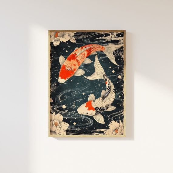 絵画】ネイチャーアート「錦鯉」原画