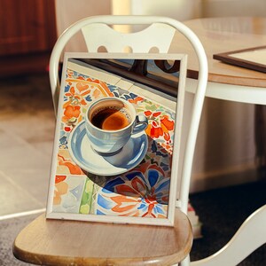 Introducing 'Coffee Alfresco'
Enjoy your morning coffee in the sun with this beautiful art print with decorative detailing.