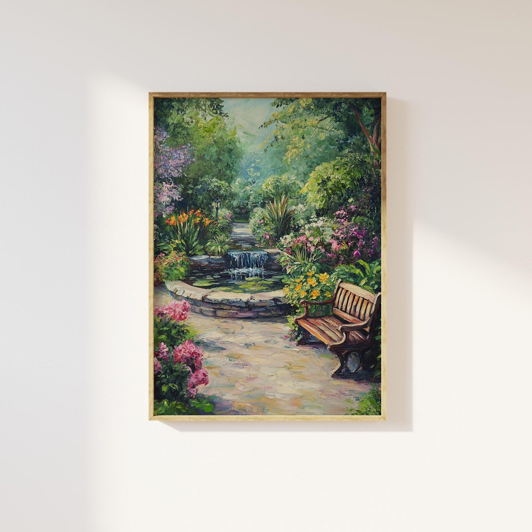 English Cottage Garden Art Print | Timeless Classic Countryside Garden ...