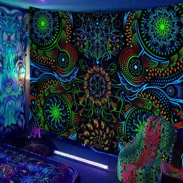 Psychedelic Tapestry - Etsy
