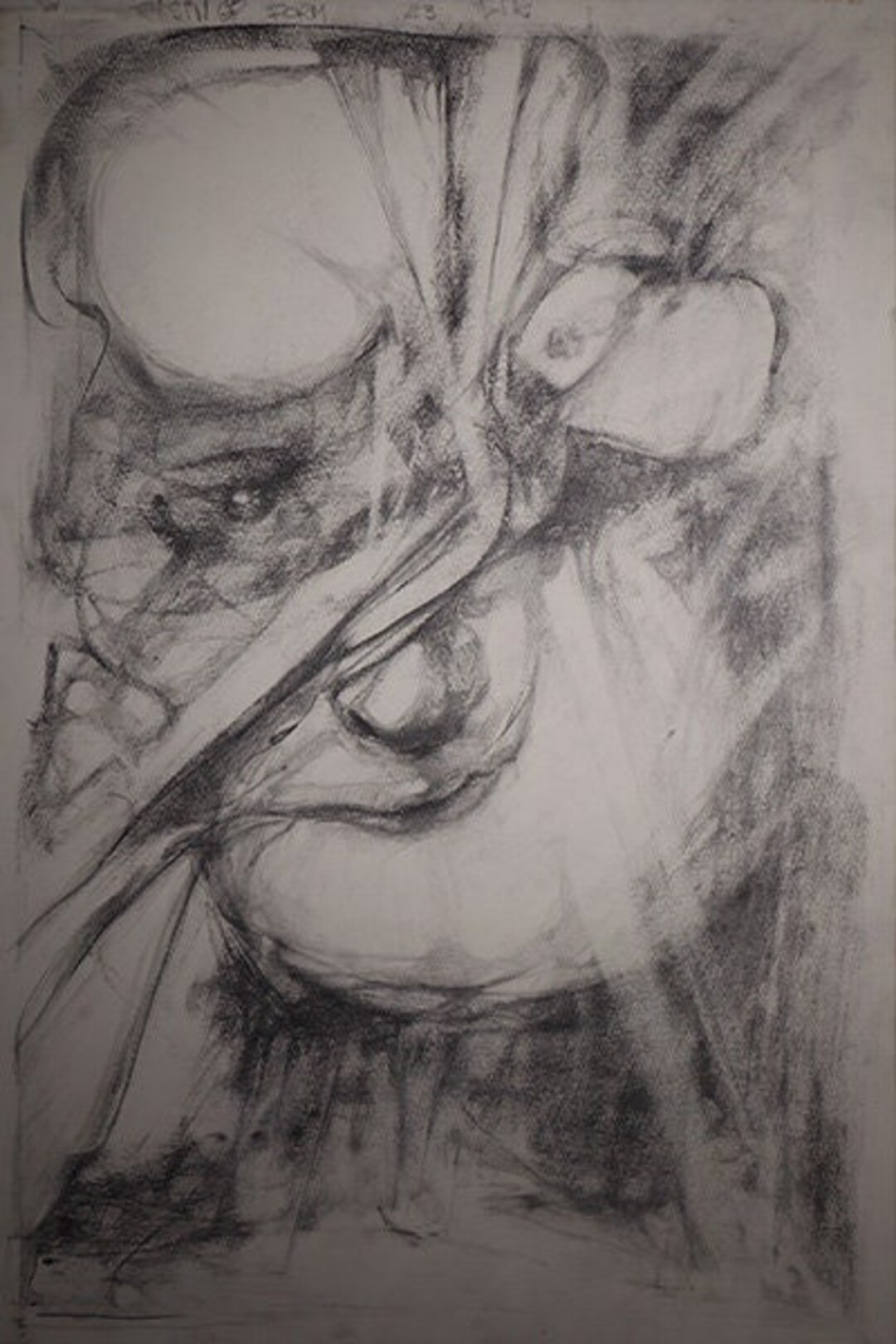RISING FORM Art, Handmade, Pencil, Charcoal, Automatic Drawing ...
