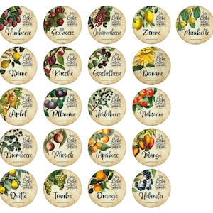 Marmeladen, Aufkleber, Etikett 4cm, Marmelade, Etiketten, Vintage, Gelee, Saft, Konfitüre, Chutney, selbstklebend
