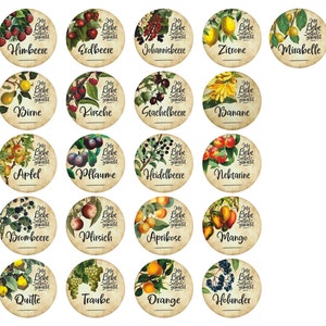 Marmeladen Aufkleber, Etikett 6cm, Marmelade, Etiketten, Vintage, Gelee, Saft, Konfitüre, Chutney, selbstklebend