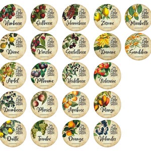 Marmeladen, Aufkleber, Etikett 4cm, Marmelade, Etiketten, Vintage, Gelee, Saft, Konfitüre, Chutney, selbstklebend