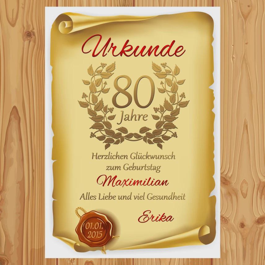 Geburtstagskarte Zum 80. Geburtstag – Vintage-Design, Mit Umschlag, Perfekt Für Oma, Opa, Eltern Oder Freunde