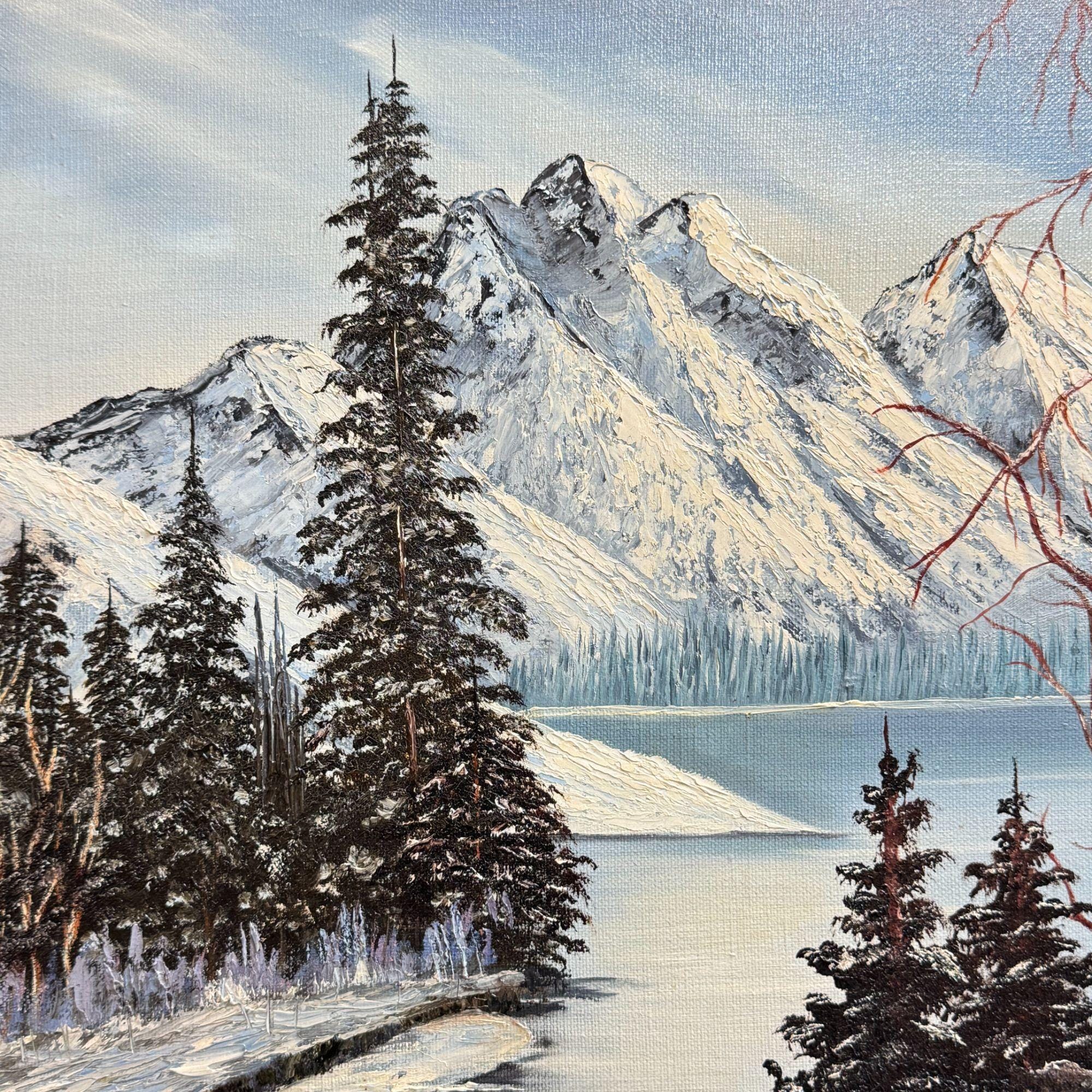 絵画 Winter Mountain Vintage 1982 