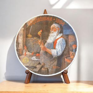 1984 Santa In His Workshop Norman Rockwell Collector Plates