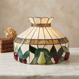 Stained Glass Fruit Hanging Lamp Vintage - Etsy