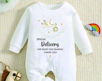 Our first Grandchild Baby Vest, Baby Rompersuit - New baby arrival Vest/Romper - New Grandparents