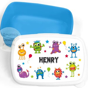 Boîte à lunch personnalisée - Boîte à collation pour enfants - Boîte à lunch pour filles - Boîte à lunch monstre - Casse-croûte - Boîte à lunch pour garçons - Sac à lunch scolaire personnalisé