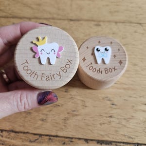 Tooth Fairy Box, Wooden Tooth Fairy Coin Box, Boy Girl Children Wooden Tooth Box Keepsakes, New Baby Shower Gifts for Her, Gift for Him