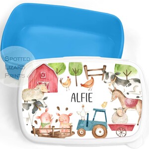 Boîte à lunch personnalisée - Boîte à collation pour enfants - Boîte à lunch pour filles - Boîte à lunch à la ferme - Cuve à goûter - Boîte à lunch pour garçons - Sac à lunch scolaire personnalisé