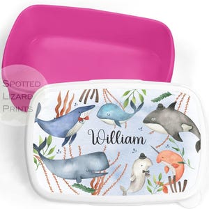 Boîte à lunch personnalisée - Boîte à collations pour enfants - Boîte à lunch sous la mer - Boîte à goûter - Boîte à lunch pour garçons - Sac à lunch scolaire personnalisé