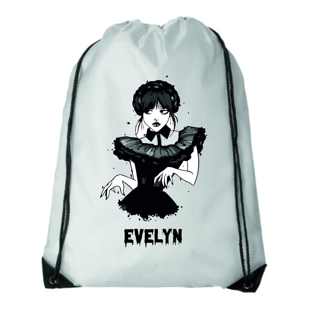 Personalised Cute Halloween Girl Drawstring Bag, Back to School Bag