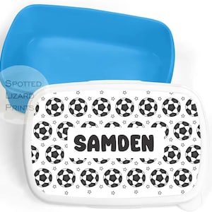 Boîte à lunch personnalisée - Boîte à collation pour enfants - Boîte à lunch pour filles - Boîte à lunch de football - Pot à collation - Boîte à lunch pour garçons - Sac à lunch scolaire personnalisé