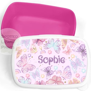 Boîte à lunch personnalisée - Boîte à collation pour enfants - Boîte à lunch pour filles - Boîte à lunch papillon - Pot à collation - Boîte à lunch pour garçons - Sac à lunch scolaire personnalisé