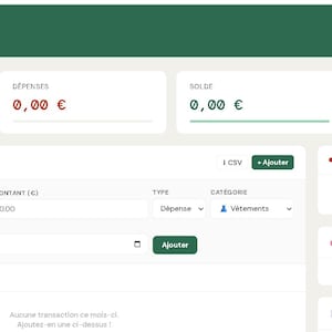 Könnte beinhalten: Ein digitales Dashboard zur persönlichen Budgetverfolgung mit dem Titel BudgetFlow für Oktober 2026. Die Benutzeroberfläche zeigt Finanzkennzahlen wie Einnahmen, Ausgaben, Saldo und Sparquote sowie ein Formular zur Eingabe von Transaktionen.