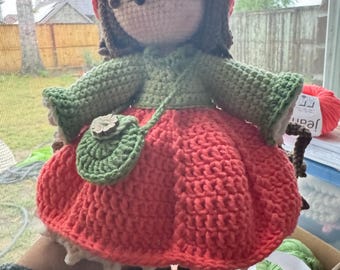 Handmade Crochet Doll (Pumpkin)