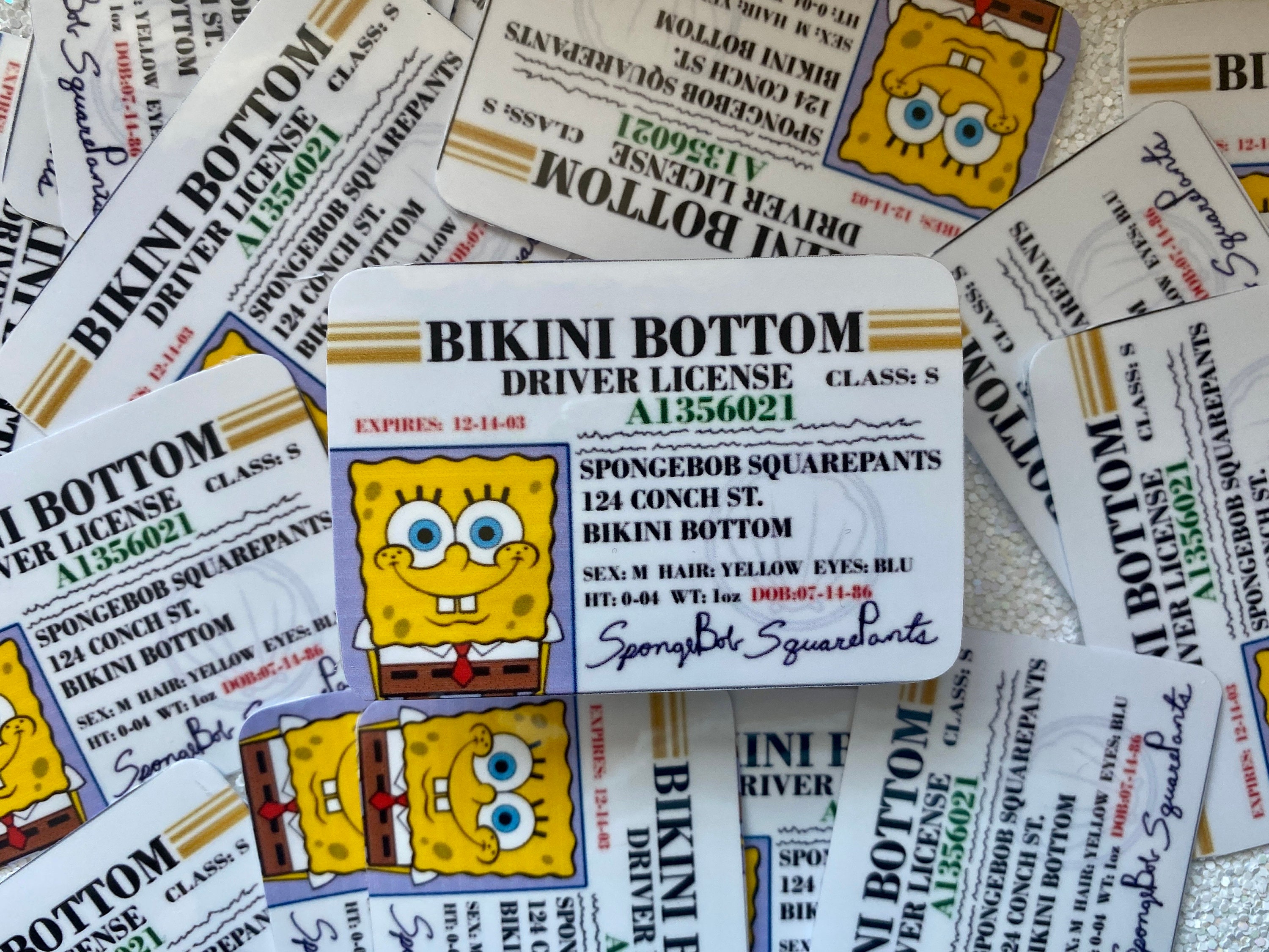 Spongebob Squarepants Drivers License Etsy