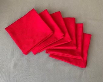 Elegant New Year's Cloth Napkin Set | Festive Table Decor | Red, Green, Brown | 6 Napkins per Set | 35x35cm (13.8"x13.8")