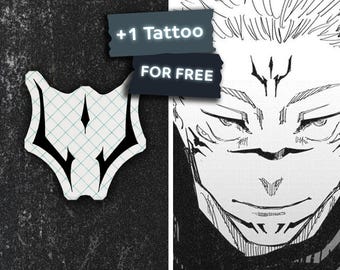 Sukuna Tattoo JUJUTSU KAISEN | Temporäres Tattoo | Gesichts Tattoo | Fake Tattoo | Cosplay | JJK | Anime | Manga