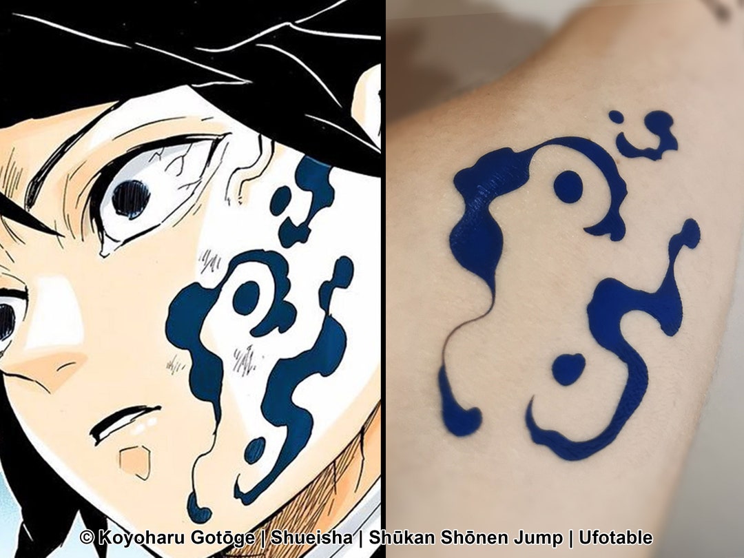 Tomioka DEMON SLAYER Tattoo Water Hashira Demon Mark Tattoo Giyu