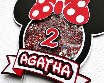 Shaker per cake topper per decorazione di torte - Decorazione in carta - Minnie - Anniversario