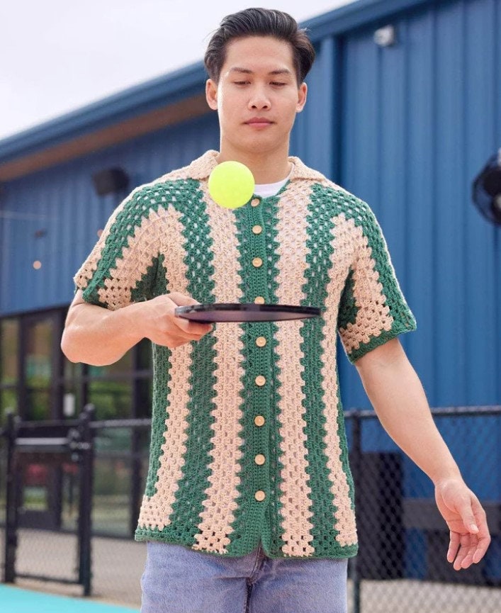 39 Crochet Button Patterns and Projects That Show Them Off 29 Hexagon Crochet Cardigan Pattern: Short Sleeve Button-Down