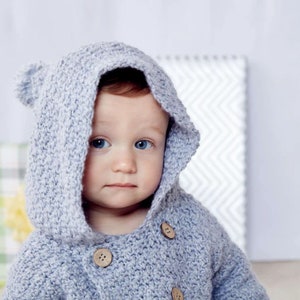 Baby Knitting Pattern PDF -Matinee coat/Jacket, Mitts, Bonnet and Booties DK Easy Knit Baby Jacket Cardigan Hat Bootees  Crochet Pattern PDF